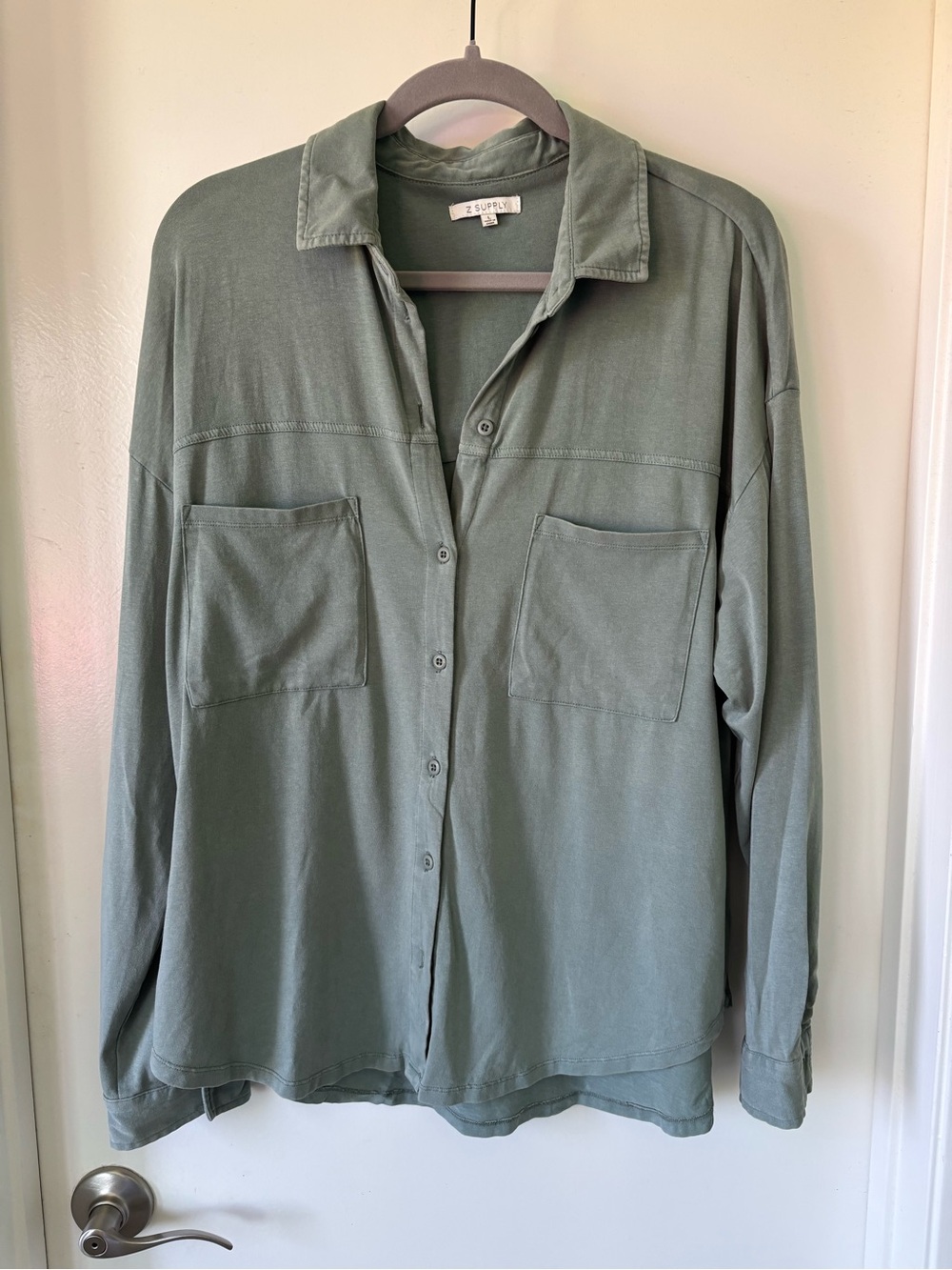 Z Supply Olive Green Relaxed Button-Up Shirt